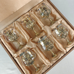 Набор из 6-ти бокалов для коньяка "Герб России" (подарочный футляр)