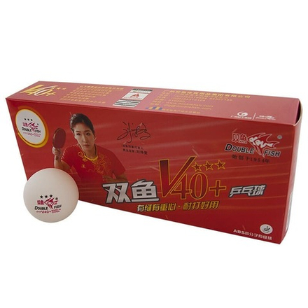 Мячи для н/т Double Fish 3* Word Cup ITTF (10 шт/упак.) р-р.40+, белый