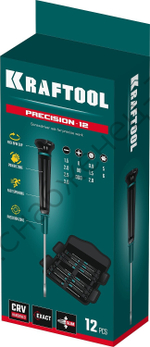 KRAFTOOL Precision 12 для точных работ 12 предм., Набор отверток (25689)