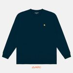  Лонгслив мужской Carhartt WIP Chase артикул:I026392_duck_blue - купить в магазине Дайс