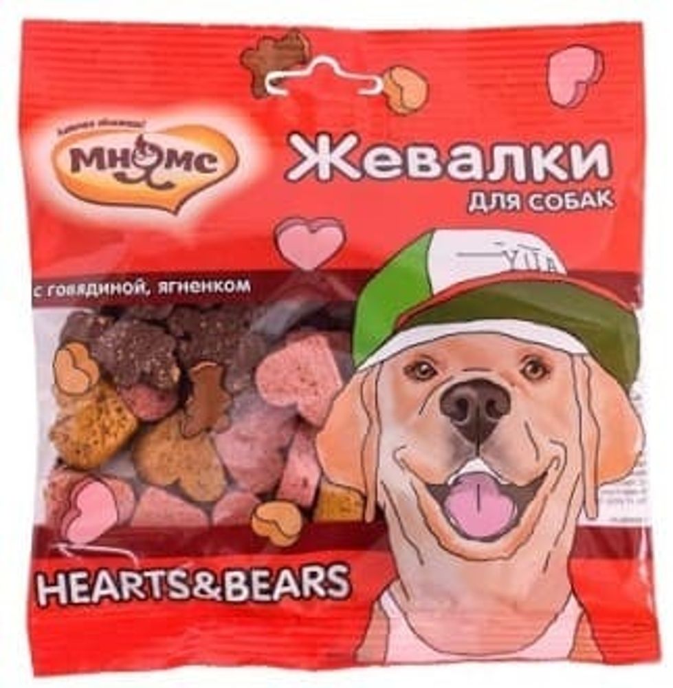 Мнямс лакомство для собак &quot;Жевалки HEARTS&amp;BEARS&quot; с говядиной и ягненком