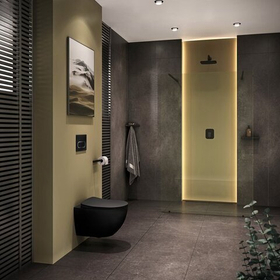 Кнопка слива Chrome черного цвета