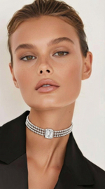 Чокер с синим танзанитовым цирконом