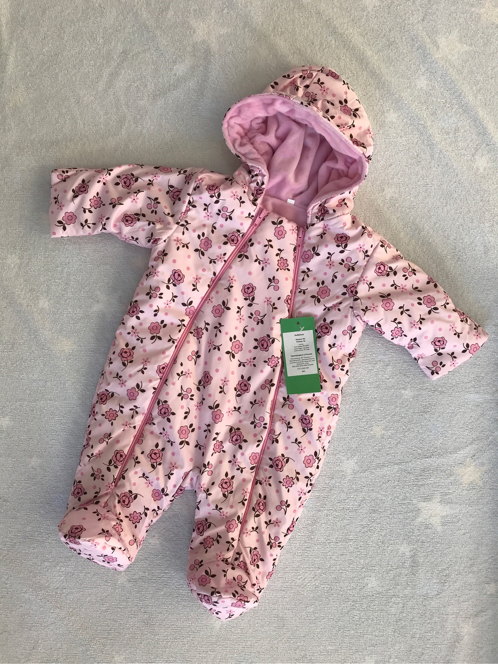 Комбинезон на осень-весну, Модель: 031 "Цветочек" (ИП Петрова Г.Г.) (Цвет: Черный, Размер: 80)