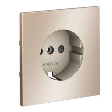 Накладка для розетки с заземлением и защитными шторками, S70 Metal (платина)