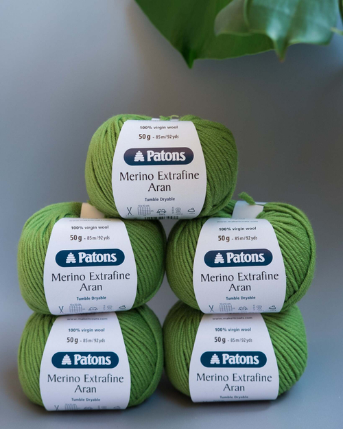 -60% Merino Extrafine Aran 5x50g — apple green