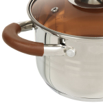 Кастрюля нерж, 2 л, крышка стекло, Daniks, Веллингтон, GS-01415-16CA, индукц