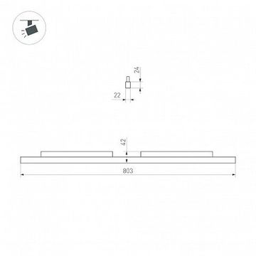 Магнитный трековый светильник 27W 3000K 060473 чёрный MAG-ORIENT-FLAT-L800-27W Warm3000 (BK, 100 deg, 48V, DALI) Arlight