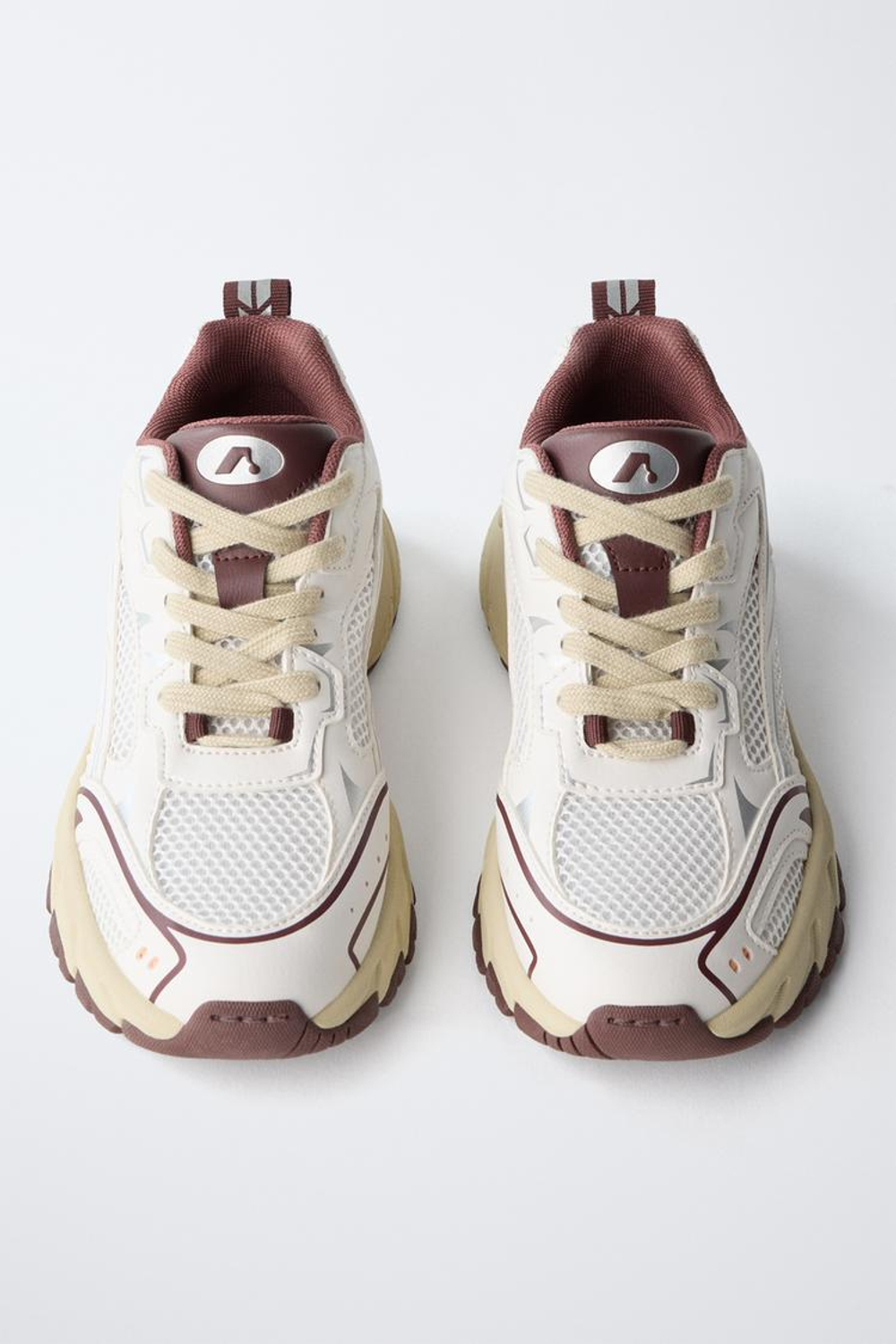 ZARA СПОРТИВНЫЕ КРОССОВКИ С СЕТЧАТЫМИ ДЕТАЛЯМИ, ГРАНАТОВЫЙ