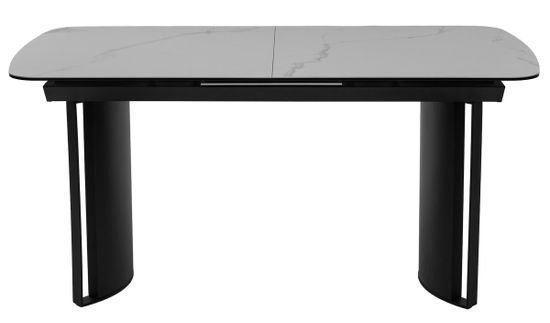 Стол RASMUS 160 TL-45 Белый мрамор, испанская керамика / черный каркас