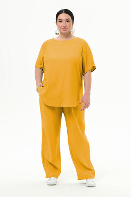 Брюки прямые из вискозы, карри