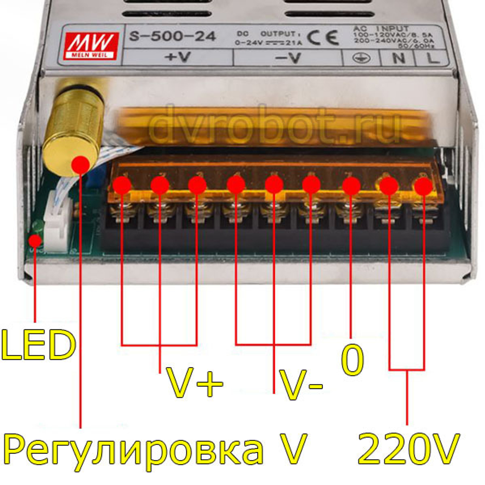 Регулируемый AC-DC блок питания 0-5В/60A