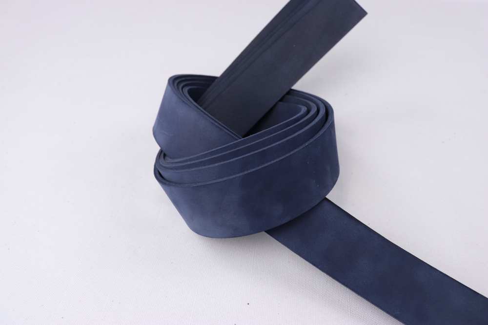 Ременная заготовка Шелк Синяя гладкая