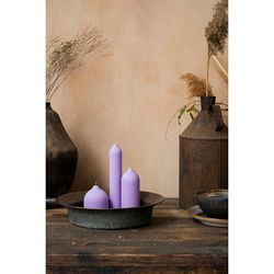 Свеча декоративная цвета лаванды из коллекции Edge, 16,5см