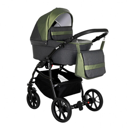 Детская коляска Pituso Branded NINO 2 в 1 color Кожа Metalic Olive / Antracyt