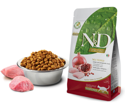 Сухой корм FARMINA N&D Prime Neutered для стерилизованных кошек с курицей и гранатом - 0,3 кг