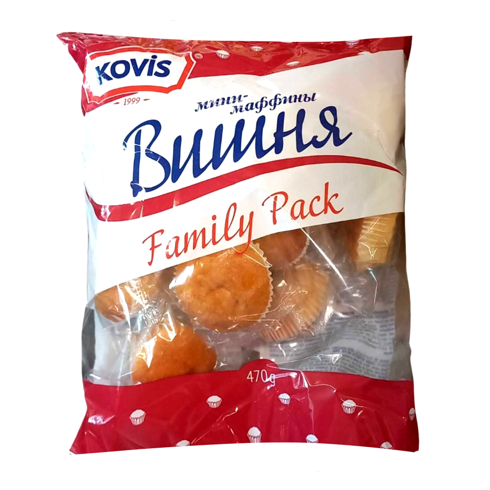 Мини Маффины "Ковис" вкус вишня 470г