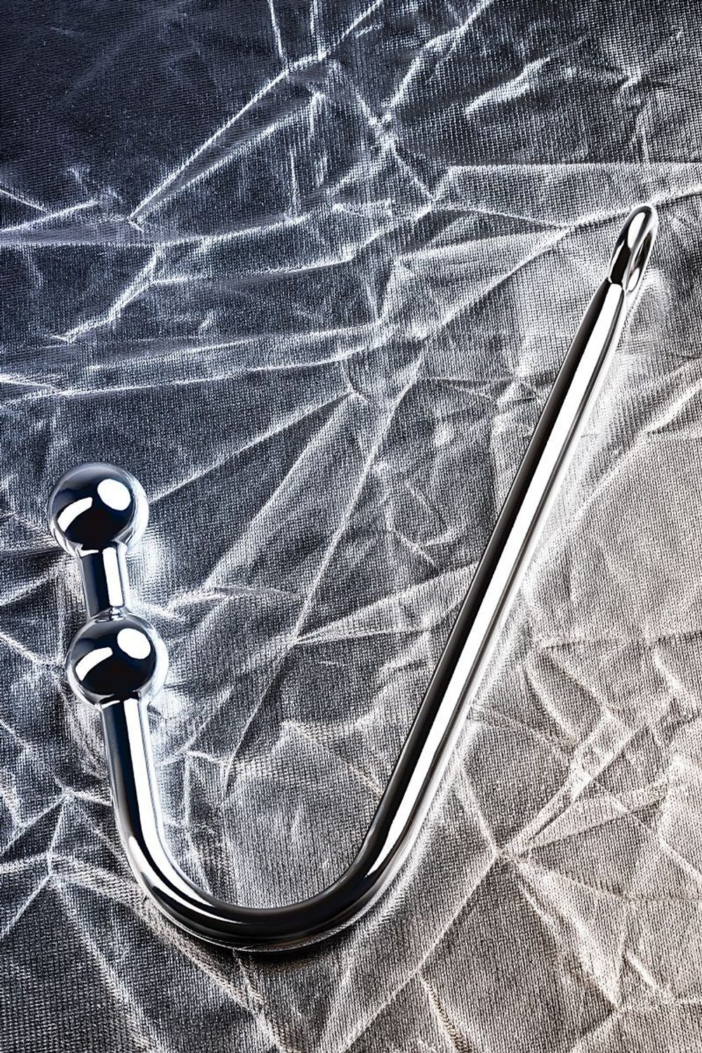 Анальный крюк для подвешивания с двумя шарами (Цвет: серебристый)