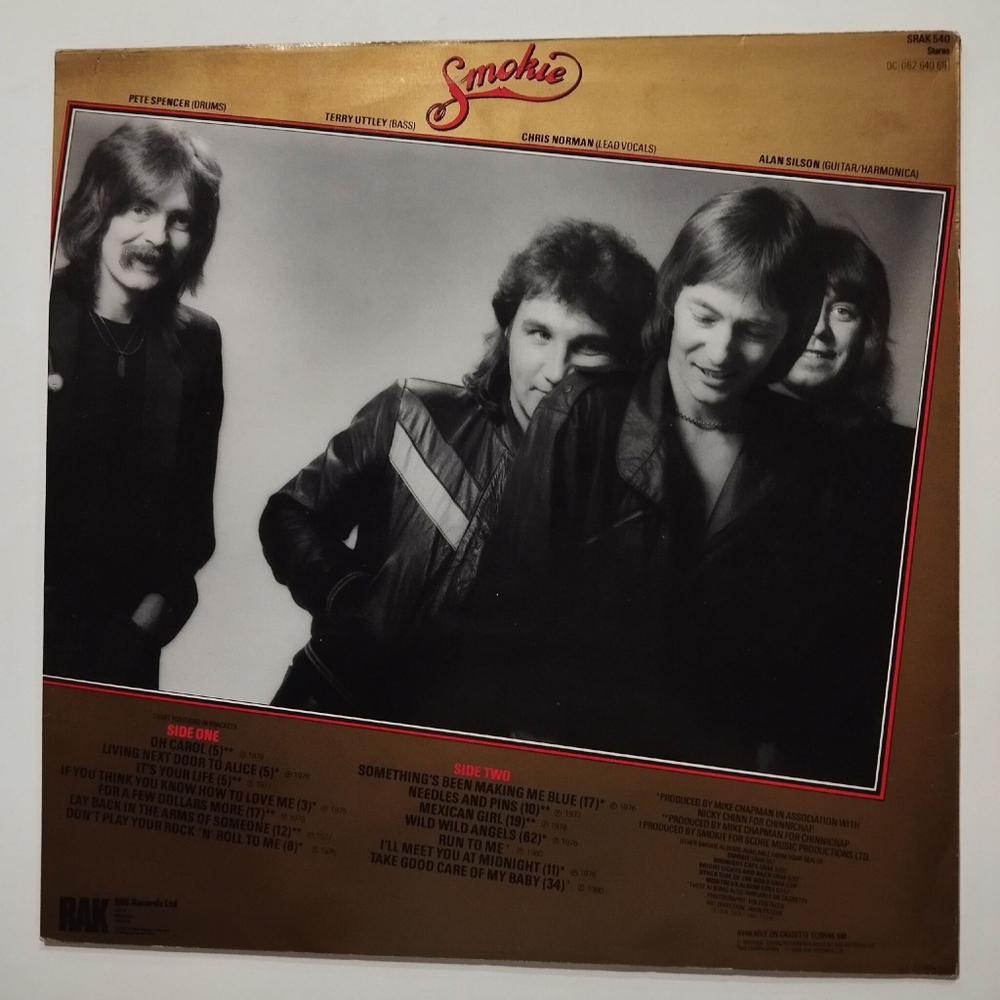 Винтажная виниловая пластинка LP Smokie The Very Best Of Smokie (UK 1980)