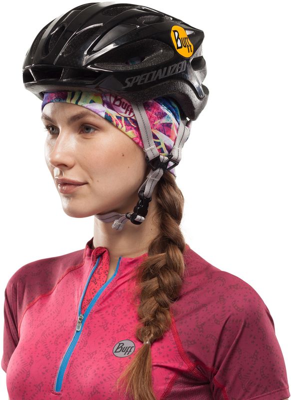 Широкая спортивная повязка на голову Buff Headband Wide CoolNet Aralia Multi Фото 3