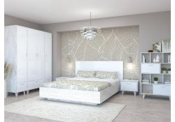 Шкаф Эго Шк-1 на ножках бетон светлый / белый глянец