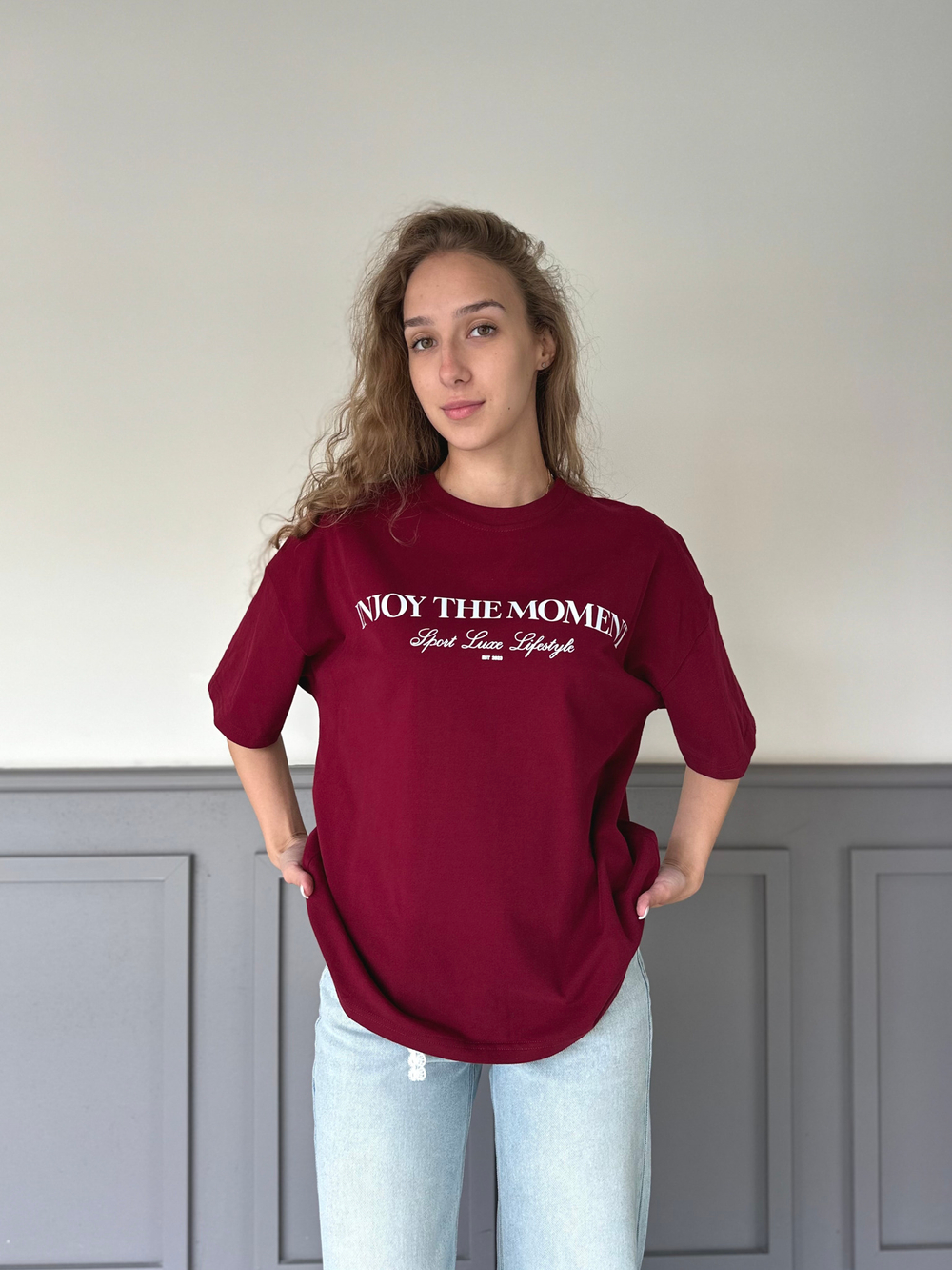 Футболка oversize Enjoy the moment