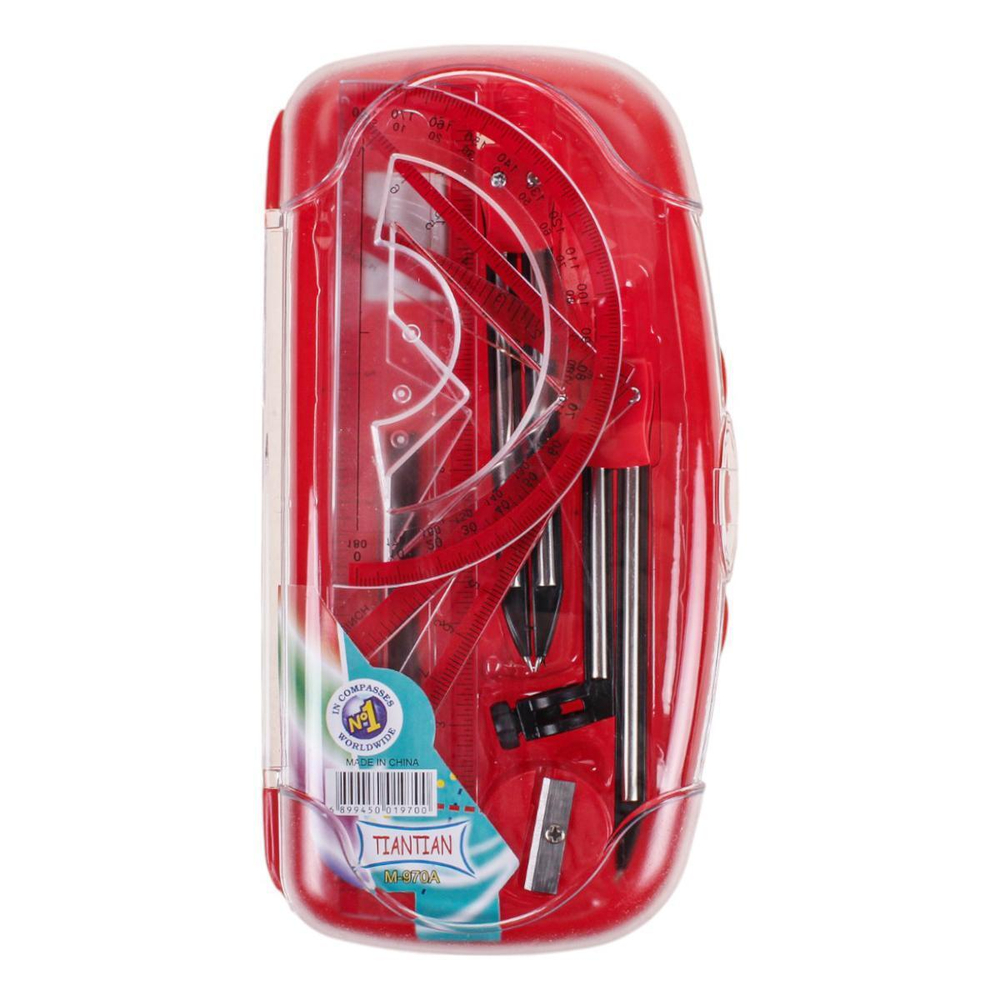 Готовальня 9 предм. цирк.под карандаш, каранд,цирк-измеритель, ластик,4 лин.