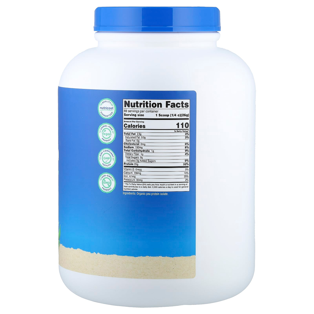 Nutricost, органический гороховый протеин, без добавок, 2268 г (5 фунтов)