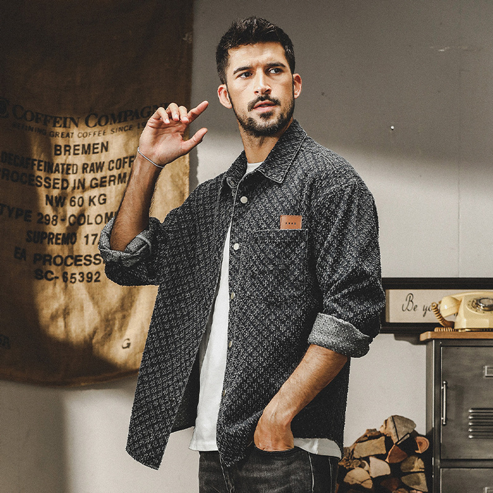 Мужская рубашка с длинным в стиле каменная мельница.