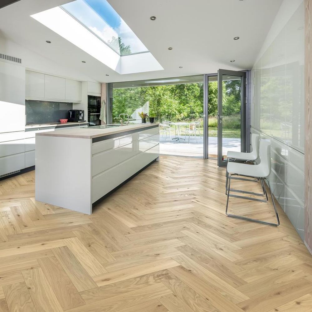 Инженерная доска Kahrs Дуб CC, Дымчатое белое масло Dim White oil