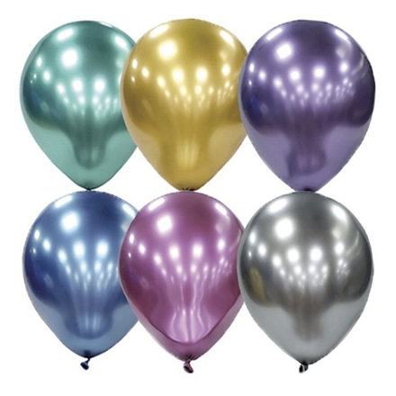 Воздушные шары Латекс Оксидентл, хром ассорти, 25 шт. размер 12" #6069049