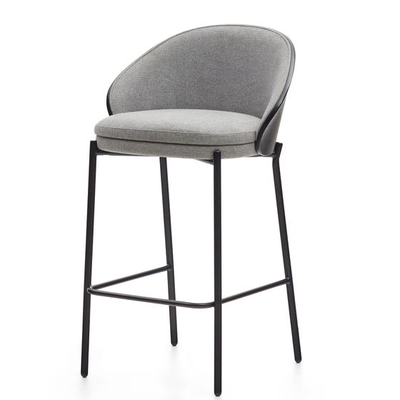 Полубарный стул Eamy светло-серый с черной отделкой