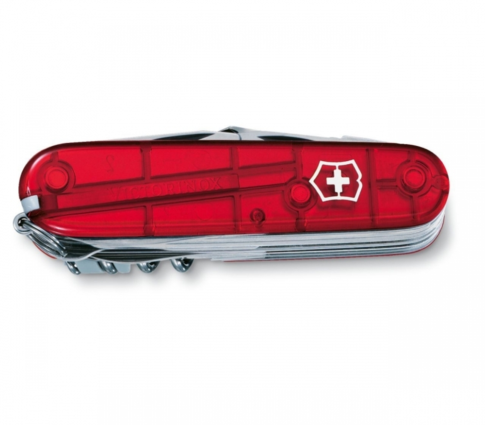 Нож Victorinox SwissChamp, 91 мм, 33 функции, полупрозрачный красный
