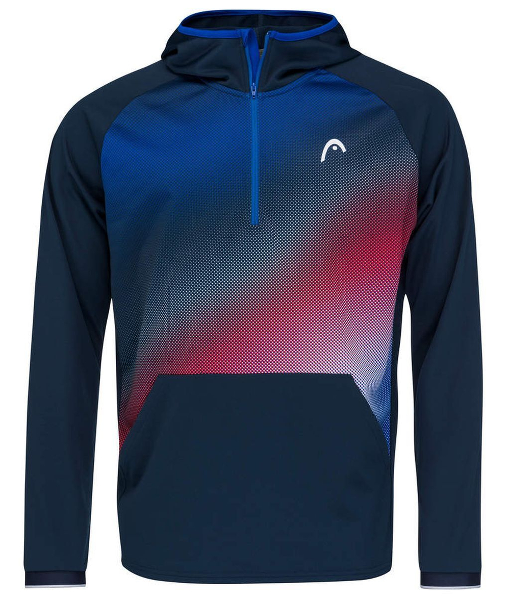 Мужская теннисная кофта Head Topspin Hoodie M - dark blue/print vision