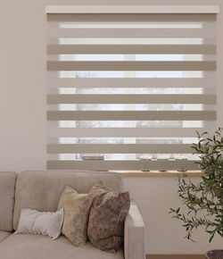 Рулонные шторы День-Ночь Бежево-коричневый