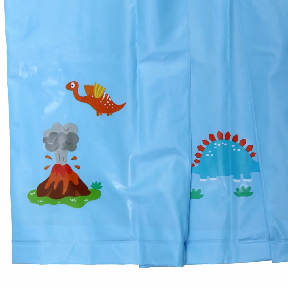 Дождевик-плащ детский «Рокки-Динозаврик» с капюшоном, рукава на резинке, цвет голубой, размер M(64*46см) ДоброСад
