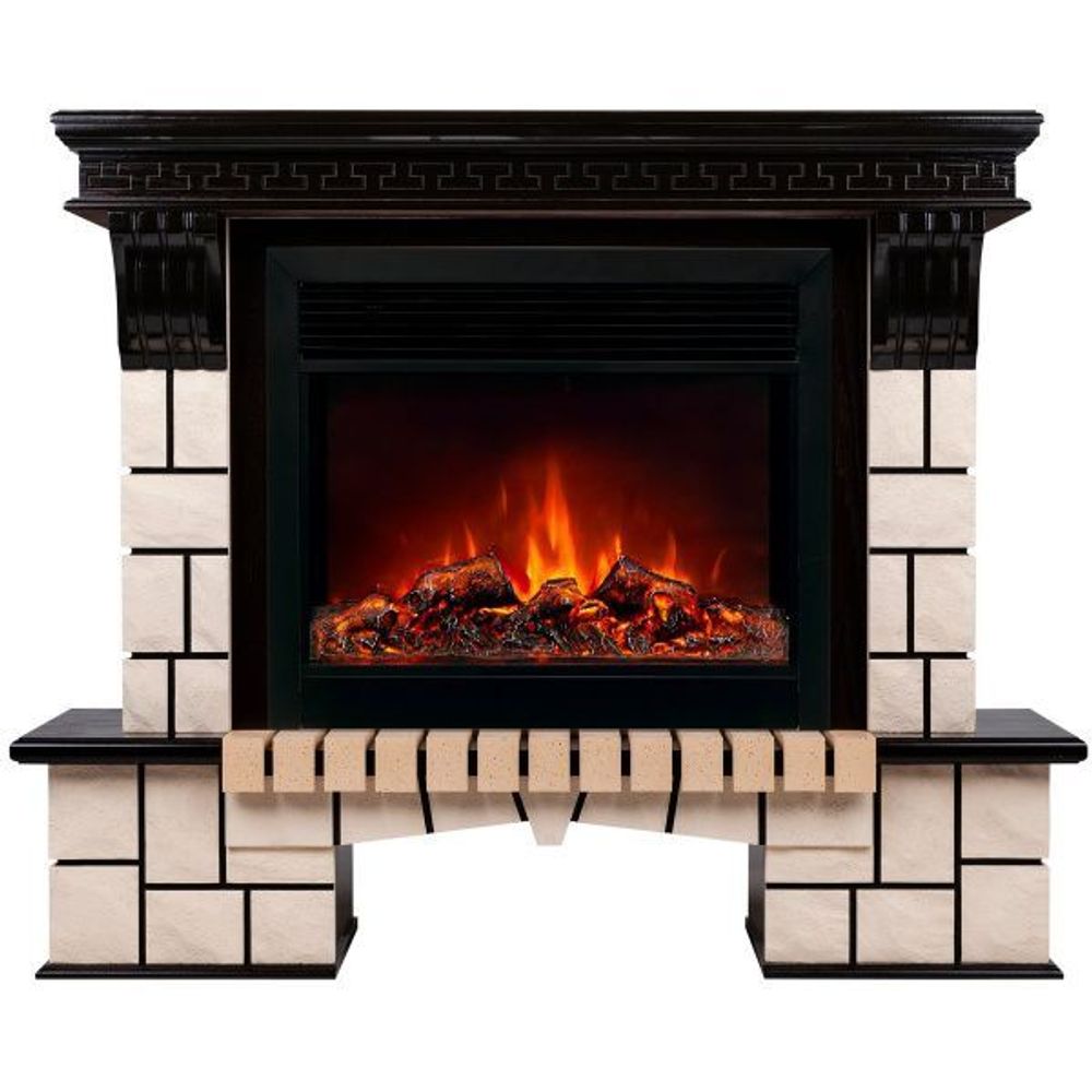 Электрокамин RealFlame Stone 26 AO античный дуб с очагом Moonblaze Black