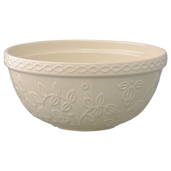 Миска кремового цвета с рельефным узором Ягоды Тайги из коллекции russian north, 2,5л