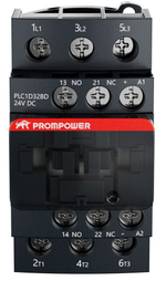 Контактор Prompower PLC1D32BD серии Pulse, ток 32А, 3 полюса, доп контакт 1НО+1НЗ, катушка 24DC
