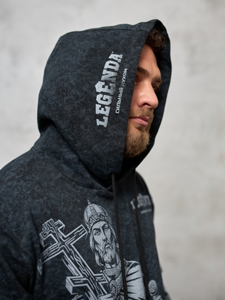 Толстовка демисезонная мужская LEGENDA Князь Владимир черная