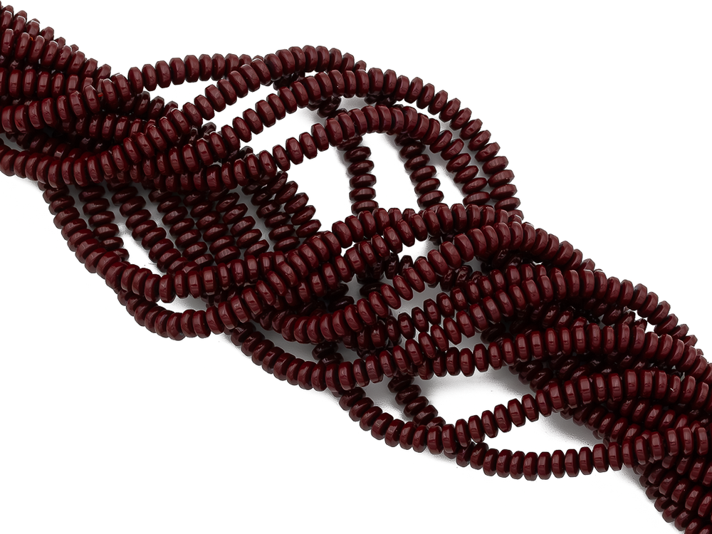 Нить бусин из гематита "Спелая вишня", рондель 4мм