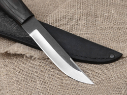 Финский нож Леуку, сталь Х12МФ, рукоять черный мореный ясень