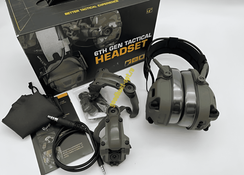 Наушники активные тактические стрелковые 6TH Gen Tactical headset Олива