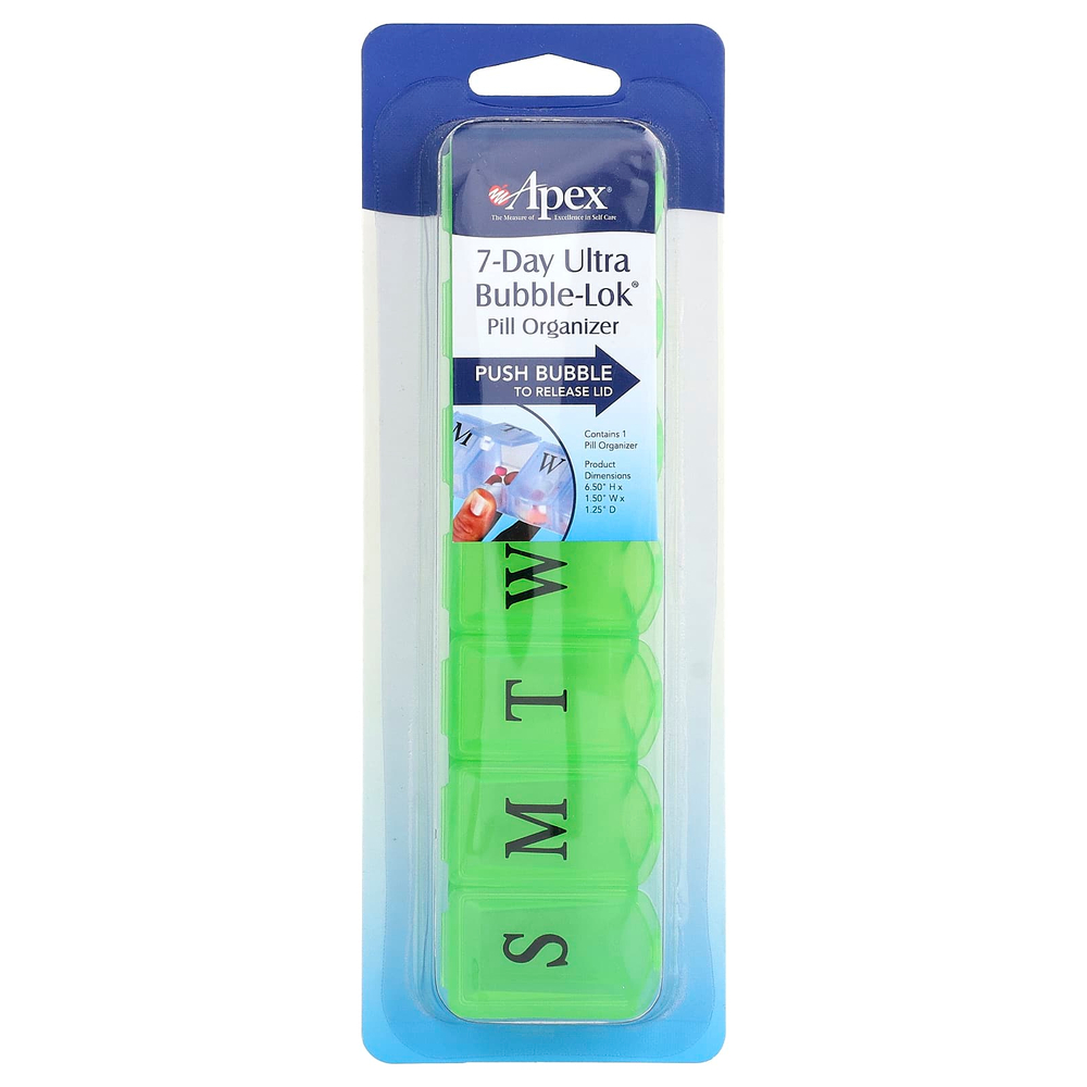 Apex, органайзер для таблеток Ultra Bubble-Lok® на 7 дней, 1 упаковка для таблеток