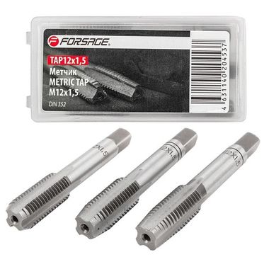Метчик M12x1,5 (3шт),в пластиковом футляре Forsage F-TAP12x1,5