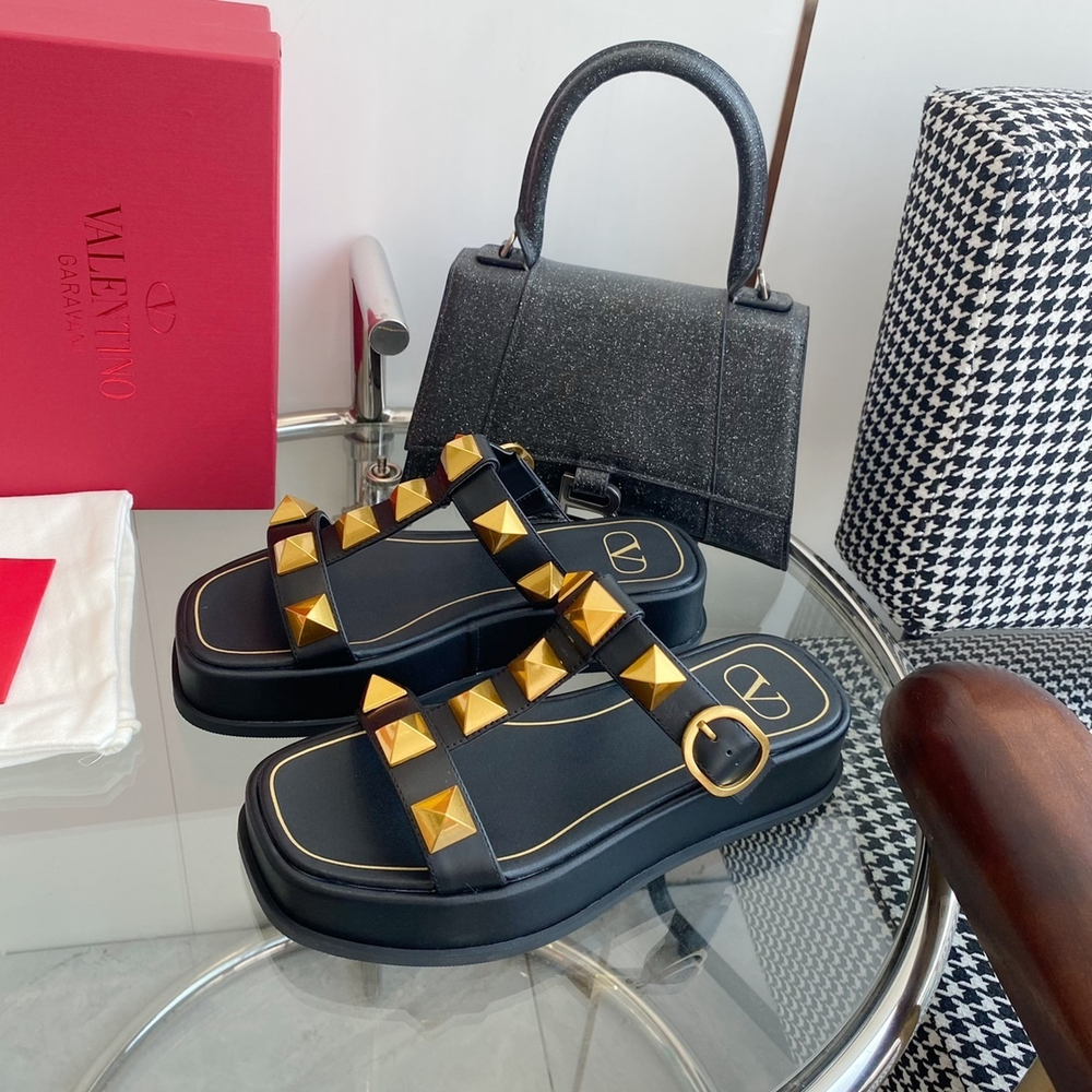 Valentino Roman Stud Slide Sandal