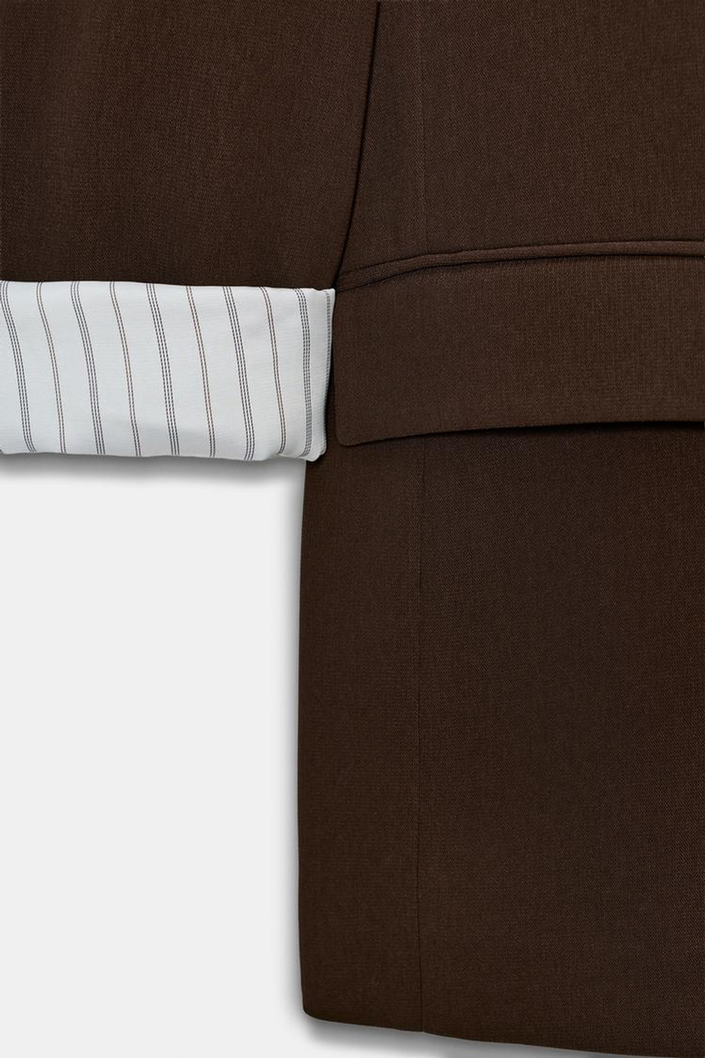 ZARA БЛЕЙЗЕР С ПРИНТОМ НА МАНЖЕТАХ, КОРИЧНЕВЫЙ