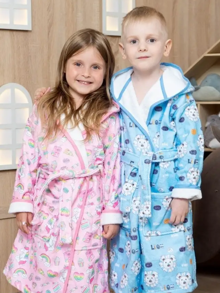 Халат детский махровый &quot;Polens&quot; Lion King для мальчиков Голубой