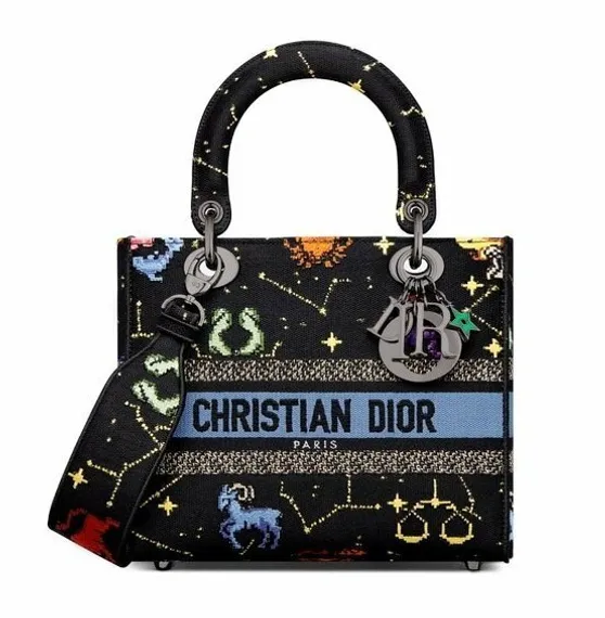 Сумка женская Dior Lady D-lite, модель среднего формата черный