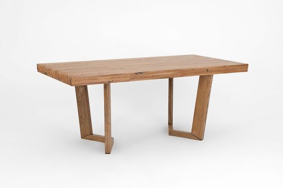 Стол Крафт-Т (дуб/нога светлый дуб с черной патиной/столешница светлый дуб б/т)